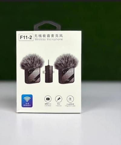 F11-2 Wireless Microphone Connector 3 in 1 Hands Free Reporting Wireless Lapel Microphone for Mobile Phone Street Interview_img_0