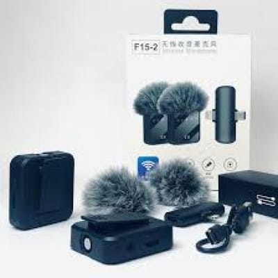 F11-2 Wireless Microphone Connector 3 in 1 Hands Free Reporting Wireless Lapel Microphone for Mobile Phone Street Interview_img_2