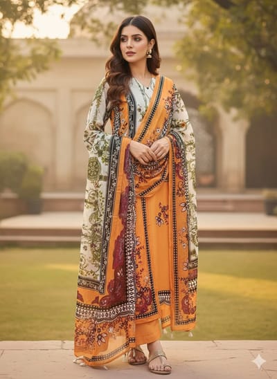 Ready Made Pure dubai silk Digital Print Three Piece_img_0