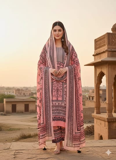 Ready Made Pure dubai silk Digital Print Three Piece_img_0