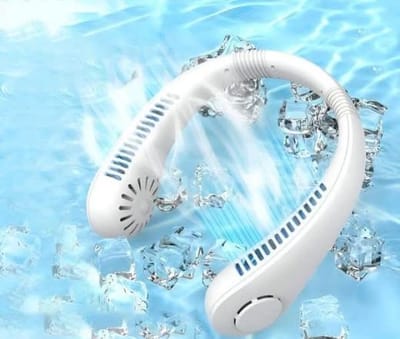 USB Rechargeable Portable Mini Bladeless Neck Fan Neck Cooler_img_0