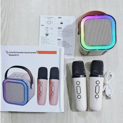 K12 RGB Karaoke Bluetooth Speaker with Two Microphone_img_4
