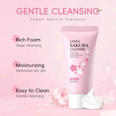 LAIKOU Japan Sakura Facial Cleanser Foam Face Wash-50gm_img_1