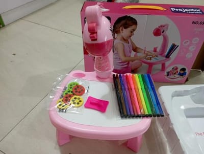 Little Hands Drawing Projector Table for Kids, Trace and Draw Projector Toy with Light_img_1