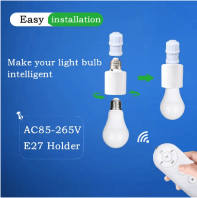 E27 Switch Lamp Holder with English Remote Control