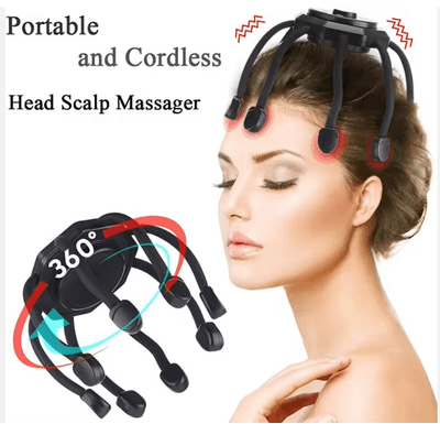 8 Heads Finger Vibrating Octopus Electric Scalp Head Massager Rechargeable Smart Vibration Spider Head Massage Tool_img_0