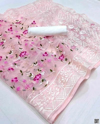 Muslin silk screen print saree_img_0