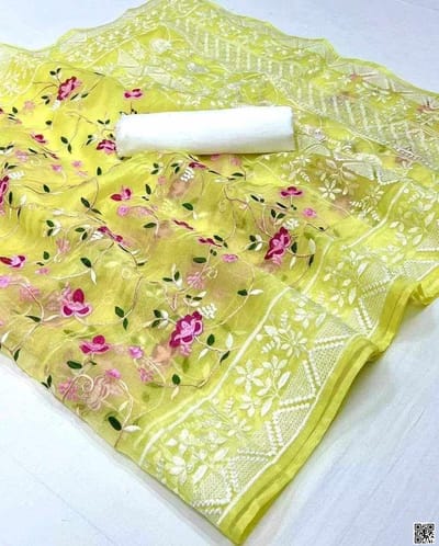 Muslin silk screen print saree_img_2